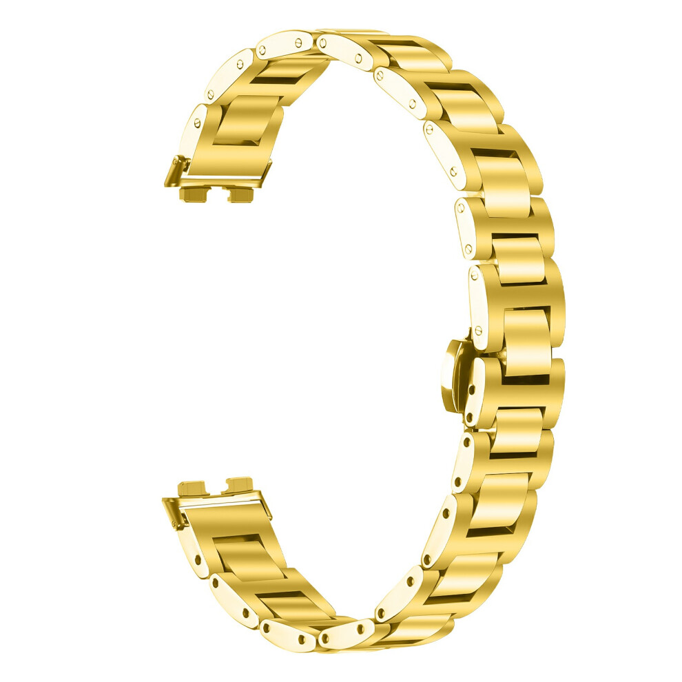 (Gold) For Huawei Band 11 / 11 Pro Watch Band Butterfly Clasp Stainless Steel Electroplated Strap Gold 6914291970468