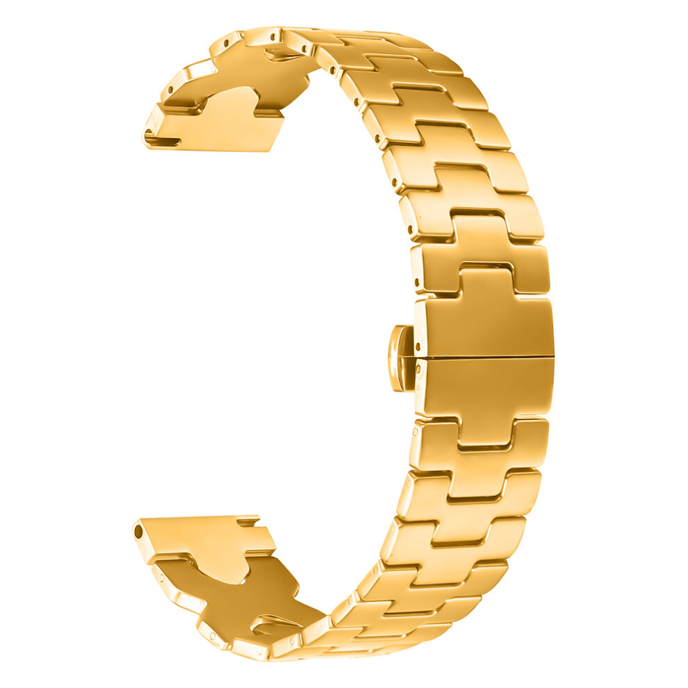 (Gold) For Huami Amazfit Active Max Watch Strap X Shape Link Stainless Steel Butterfly Clasp Wrist Band Gold 6914299194088