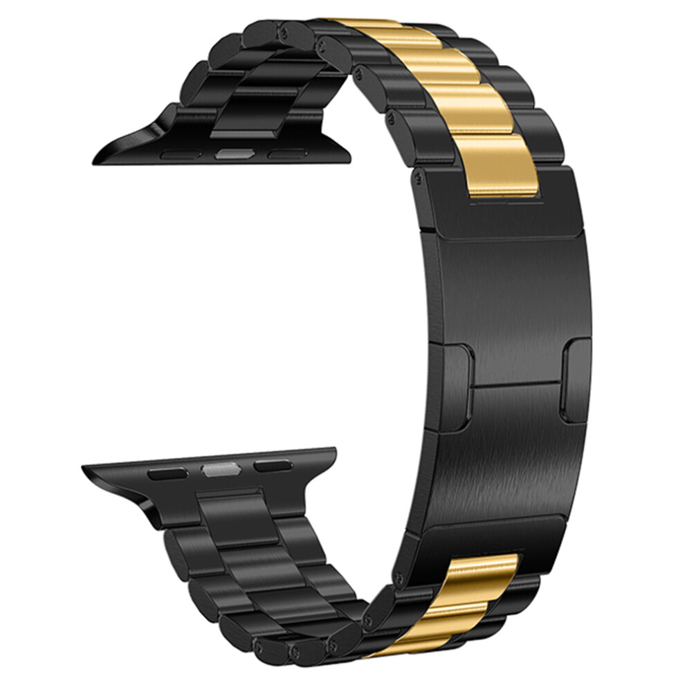 (Black Gold) Electroplated Stainless Steel Strap For Apple Watch Series 11 10 42Mm / 9 8 7 41Mm / Se3 Se2 Se Black,Gold 6914294799745