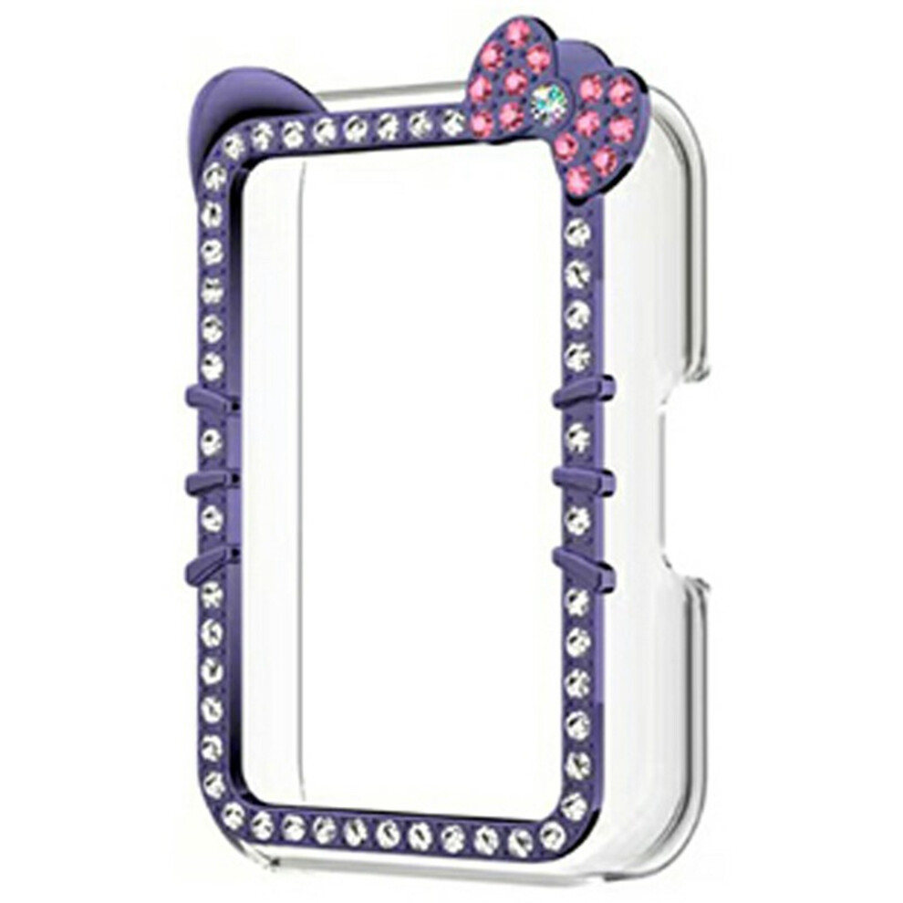 (Purple) For Huawei Band 11 Watch Case Cute Kitty Cat Rhinestone Decor Hard Pc Frame Hollow Cover Purple 6914291649883