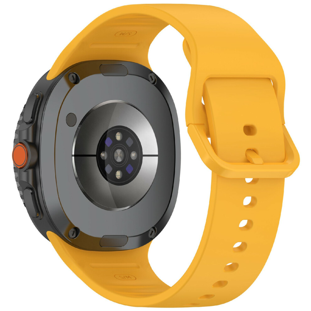 (Yellow) Glossy Silicone Strap For Samsung Galaxy Watch8 44Mm / 40Mm / Watch8 Classic 46Mm Sports Watch Band Yellow 6914293482242