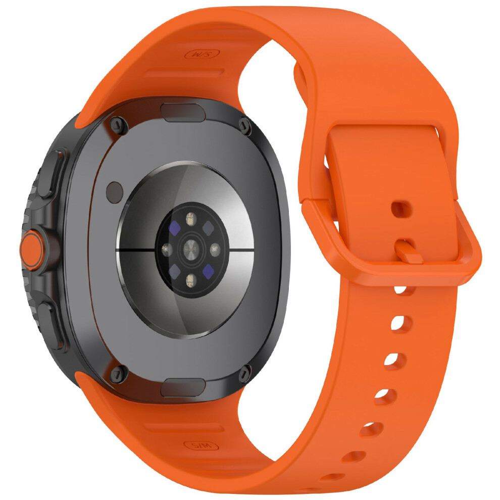 (Orange) Glossy Silicone Strap For Samsung Galaxy Watch8 44Mm / 40Mm / Watch8 Classic 46Mm Sports Watch Band Orange 6914294040311