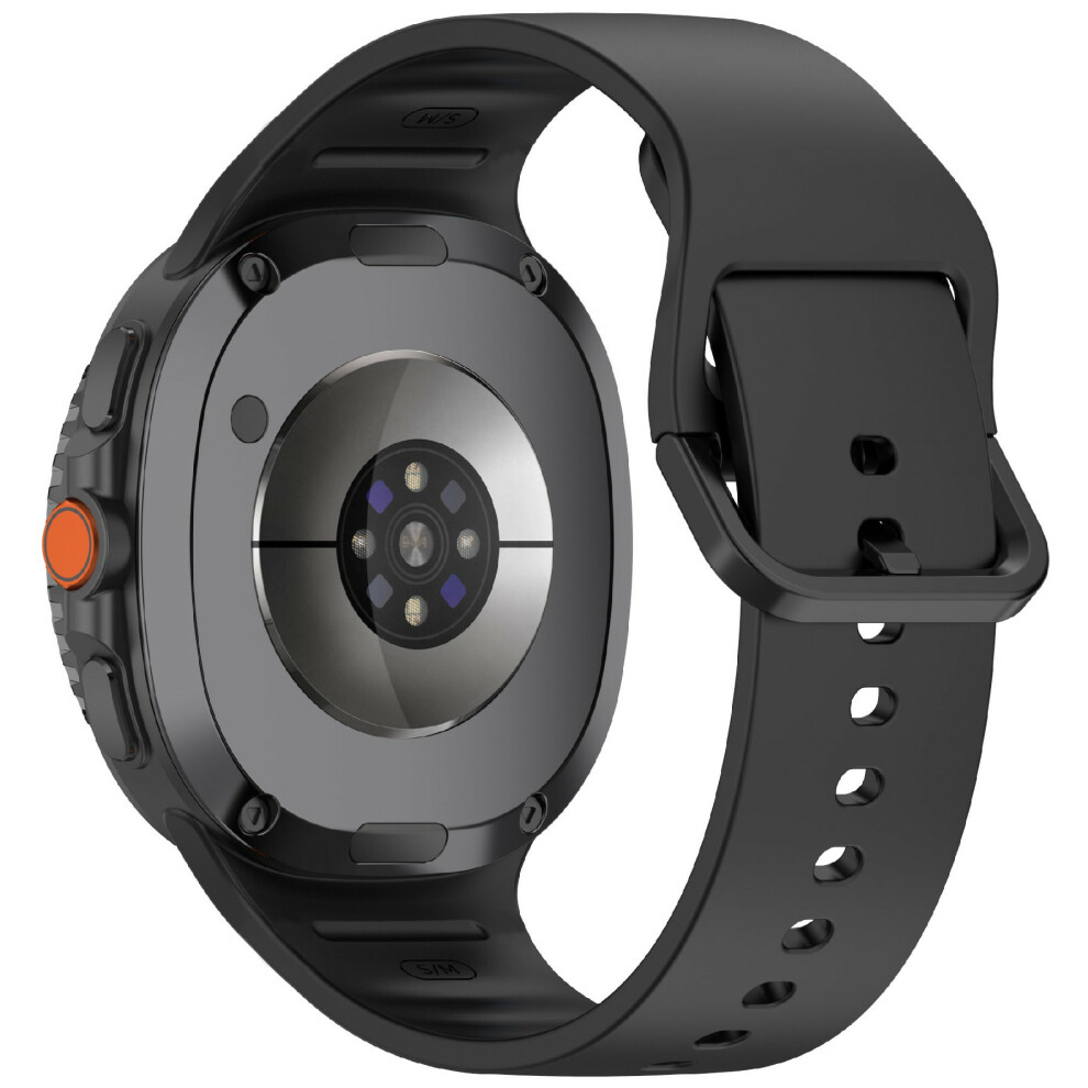 (Black) Glossy Silicone Strap For Samsung Galaxy Watch8 44Mm / 40Mm / Watch8 Classic 46Mm Sports Watch Band Black 6914293992284