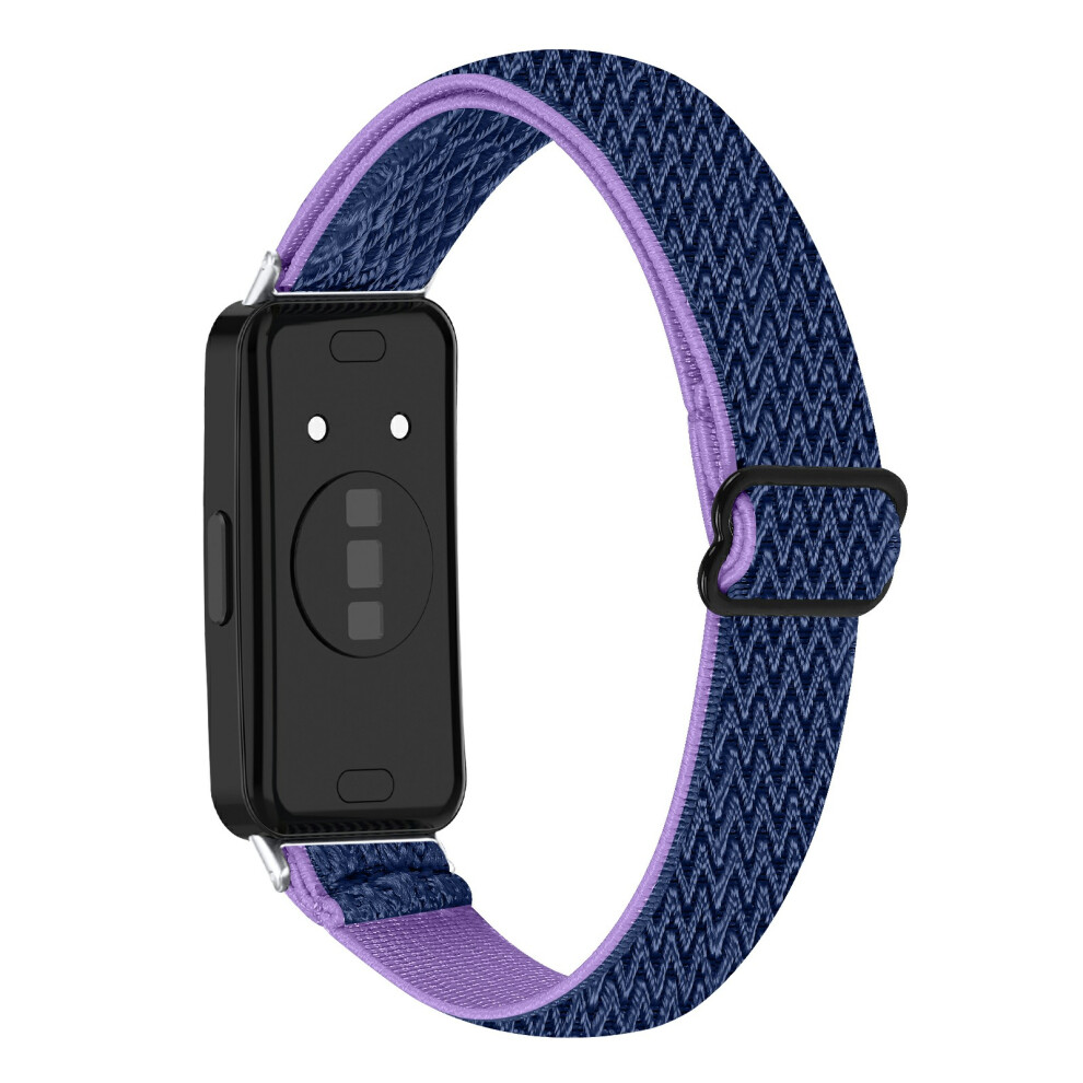 (Purple / Blue) For Huawei Band 11 / 11 Pro Adjustable Nylon Watch Band Wave Design Elastic Wrist Strap Blue,Purple 6914293045324