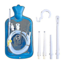 (BLUE) 2 L Enema Bag Home Enema Kit With 3 Enema Tips,60 Inch Long Silicone Hose, Controlable Water Flow