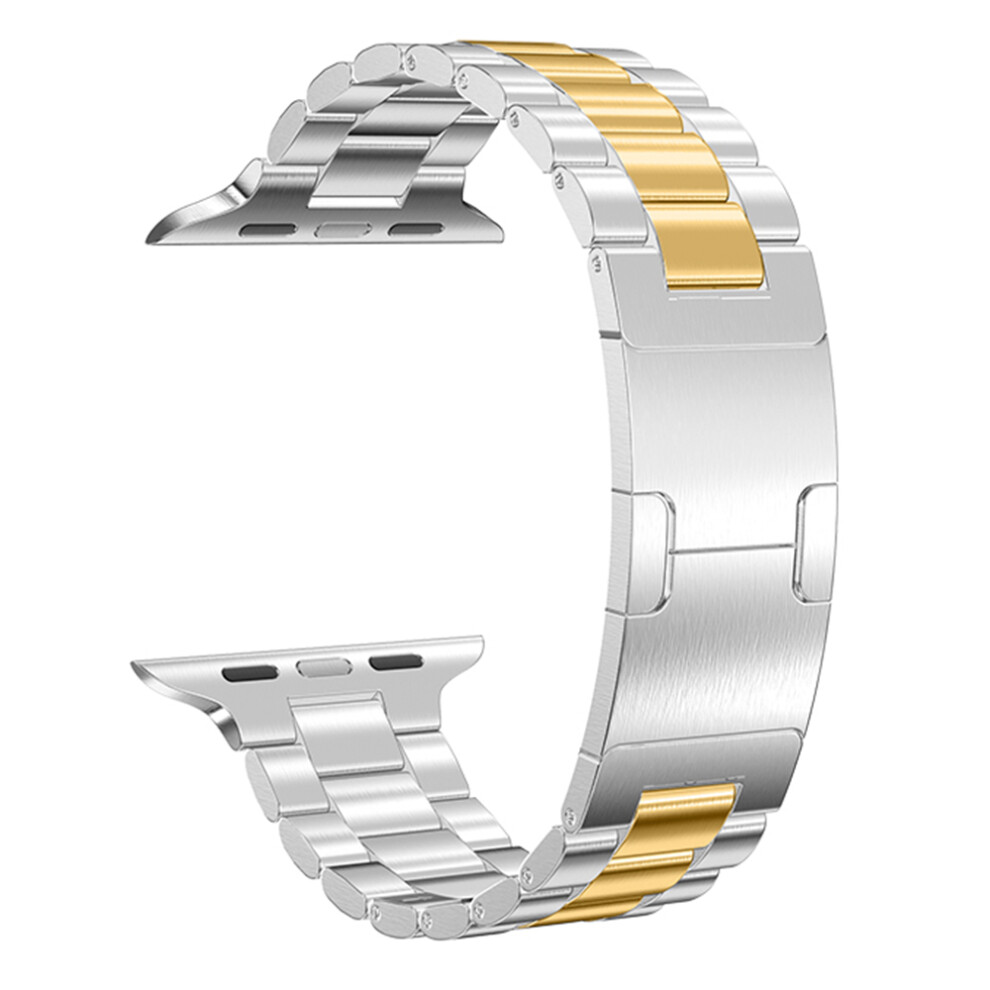 (Silver Gold) Electroplated Stainless Steel Strap For Apple Watch Series 11 10 42Mm / 9 8 7 41Mm / Se3 Se2 Se Silver,Gold 6914295399463