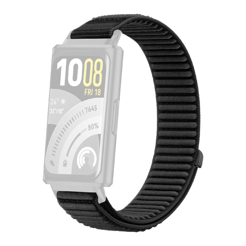 (Black) Woven Nylon Strap For Huawei Band 11 Pro / 11 Magic Tape Watch Band Replacement Wristband Black 6914297778426