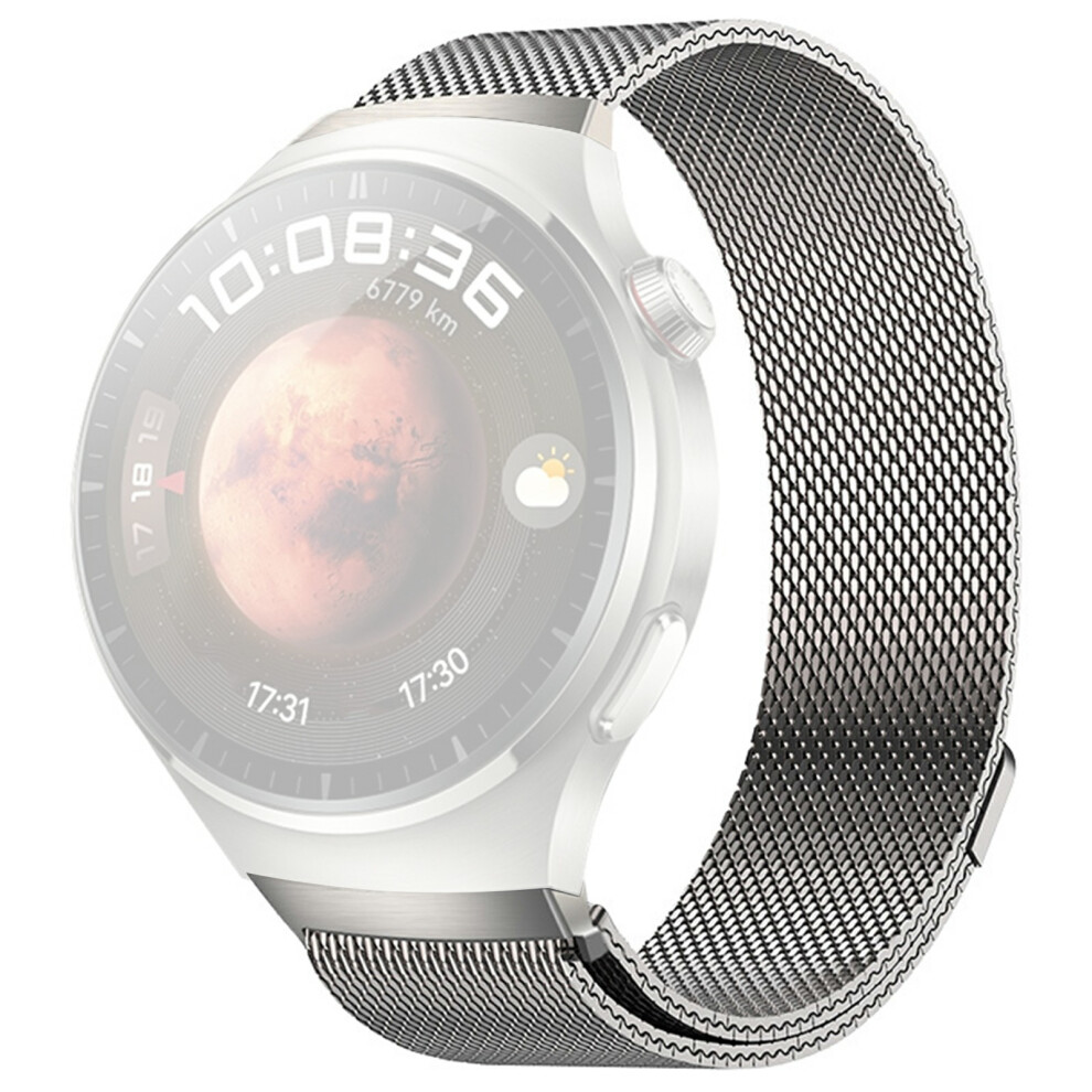 (Titanium) For Huawei Watch 4 Pro Milanese Magnetic Strap Push Button Quick Release Stainless Steel Watch Band 6914295718950