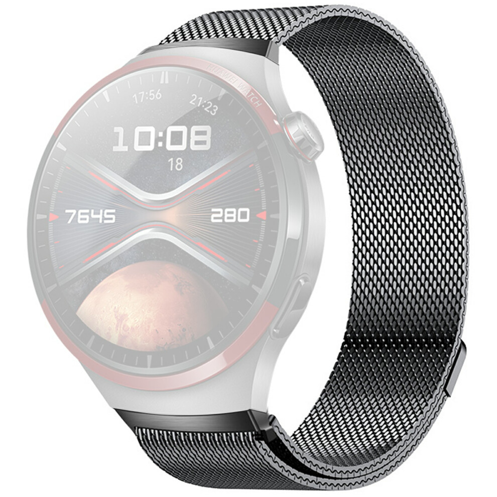 (Titanium ) For Huawei Watch 4 Pro Milanese Magnetic Strap Push Button Quick Release Stainless Steel Watch Band Grey 6914291552565