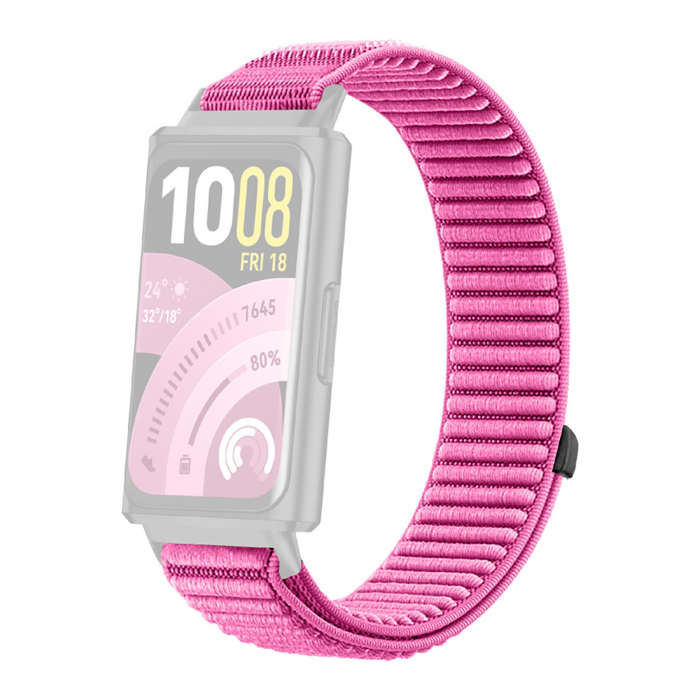 (Rose) Woven Nylon Strap For Huawei Band 11 Pro / 11 Magic Tape Watch Band Replacement Wristband 6914290768868