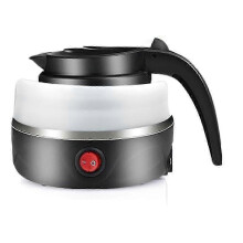 Foldable Kettle, 600ml Camping Kettle Mini Travel Kettle Foldable Silicone Kettle with Folding Cups, for Travel Eu Plug well