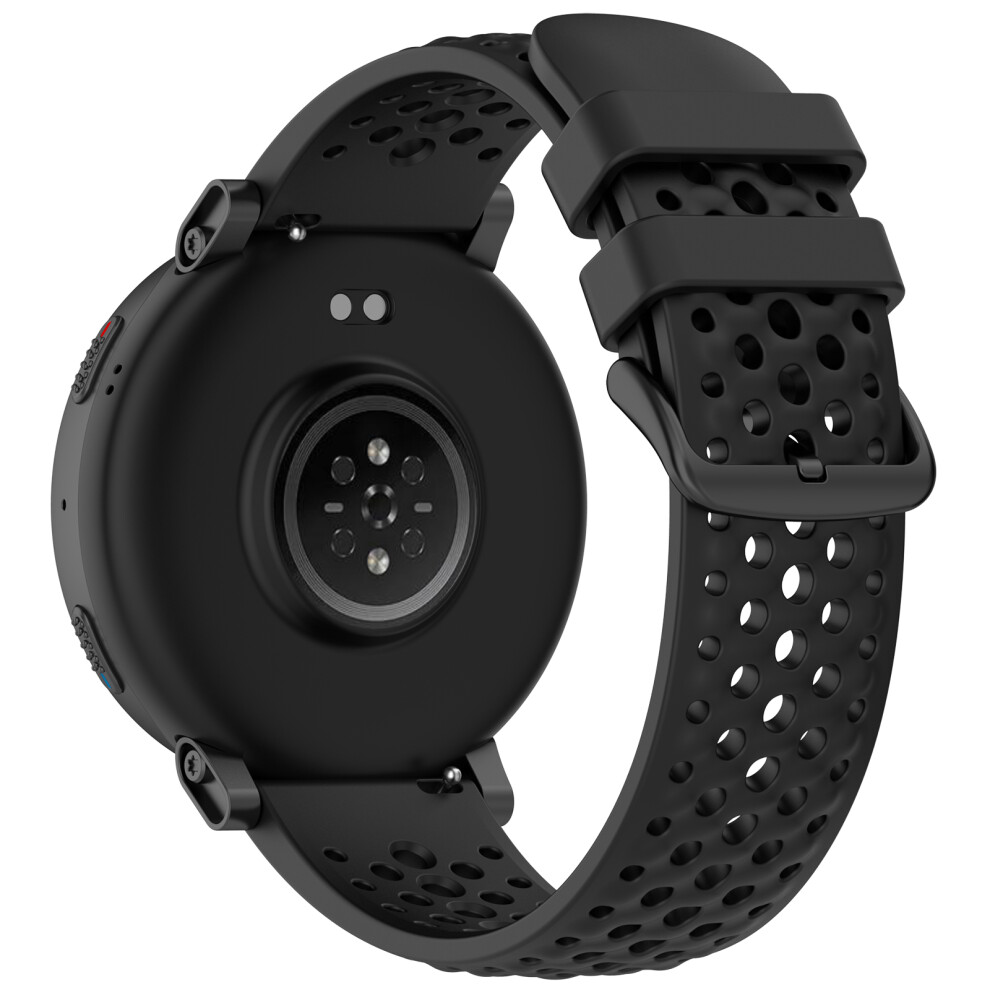 (Black) For Huami Amazfit Active Max Silicone Watch Strap Holes Design Breathable Sport Band Black 6914299759348