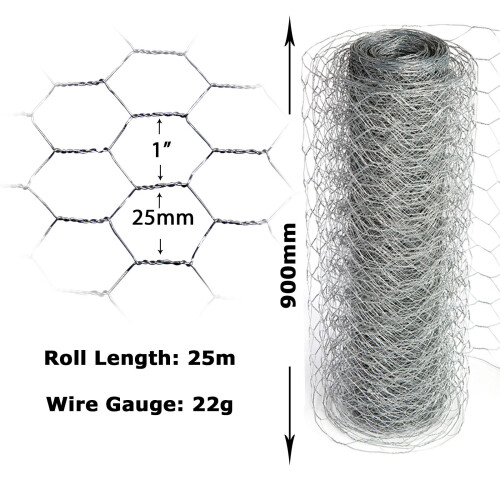 Chicken Wire Mesh Fencing Galvanised  (22g) 1