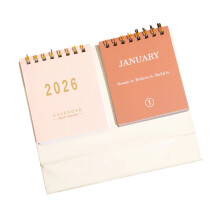 2026 Double Row Desk Calendar Featuring Monthly-Pink