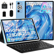 2026 Tablet 10 Inch Android 15 with Gemini AI, 30GB RAM+128GB ROM(TF 2TB), GMS, 8000mAh, Face ID, Octa Core