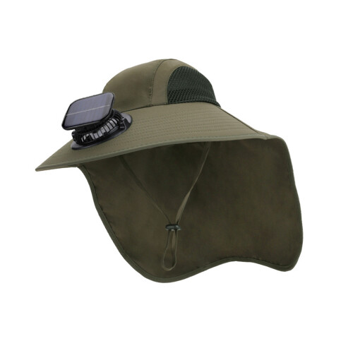 Adjustable Solar Charging Fisherman Cap Waterproof Wide Brim-2
