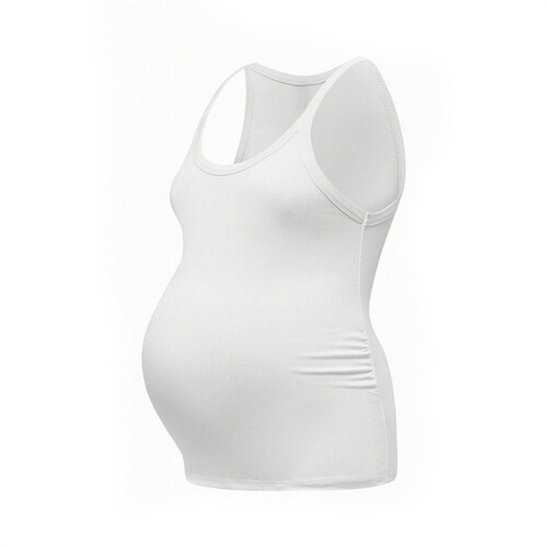 Easy Nursing Access Pregnancy Vest Lightweight Camisole-White S