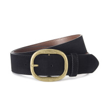 Women's Retro PU Sueded Belt Alloyed Clasp Closure Sash-Black