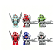 Set of 6 Mecha Building Block Minifigures