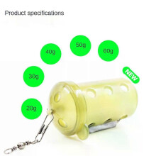 (A1121-50G 1pcs)Round Nest Trap Bait Cage Carp Fishing Baits Basket Feeder With Weight Bait Cage For Maggot Groundbait