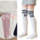 Breathable Over Knee Stretch Comfortable-white powder 42 7