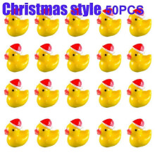 (color08) 50PCS Resin Mini Duck Miniature Figurines Ornaments Decor Yellow Animal Garden Crafts Tiny Duck Landscape Plants Fairy Decoration