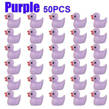 (color04) 50PCS Resin Mini Duck Miniature Figurines Ornaments Decor Yellow Animal Garden Crafts Tiny Duck Landscape Plants Fairy Decoration