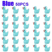 (color06) 50PCS Resin Mini Duck Miniature Figurines Ornaments Decor Yellow Animal Garden Crafts Tiny Duck Landscape Plants Fairy Decoration
