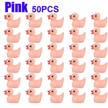 (color03) 50PCS Resin Mini Duck Miniature Figurines Ornaments Decor Yellow Animal Garden Crafts Tiny Duck Landscape Plants Fairy Decoration