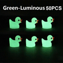 (color01) 50PCS Resin Mini Duck Miniature Figurines Ornaments Decor Yellow Animal Garden Crafts Tiny Duck Landscape Plants Fairy Decoration