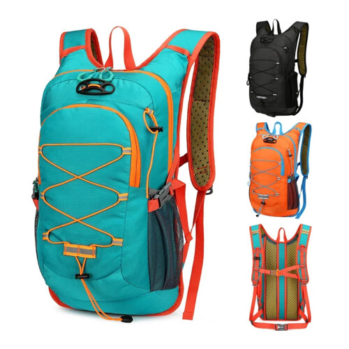Lightweight 10L Cycling Hydration Backpack with Tube Access, Breathable Back, Reflective Green 1