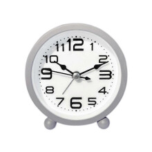 (Grey) Alarm Clocks Bedside Silent Non Ticking Table Clock With Large Display