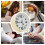 (Grey) Alarm Clocks Bedside Silent Non Ticking Table Clock With Large Display 3