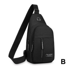 (Black) Men's Large Crossbody Bag Backkpack Water-resistant Lightweight Travel Chest Bag