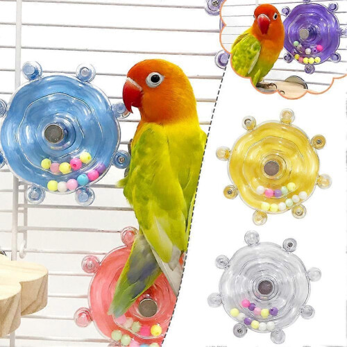 (D) Interactive Parrot Toy Bird Cage Toy for Parrots Rotating Treat Dispenser