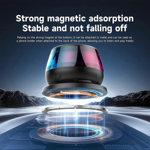 Magnetic Portable LED Bluetooth Speaker Wireless Speakers Mini Holder 2