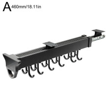 (460mm) Adjustable Clothes Rails Wardrobe Pull Out Retractable Cabinet Clothes Hanger