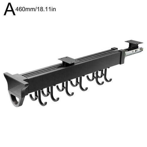 (460mm) Adjustable Clothes Rails Wardrobe Pull Out Retractable Cabinet Clothes Hanger