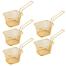 Frying Basket French Fries Frying Basket Square Oil Filter Frying Basket Snack Tableware Basket Small