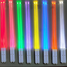 (Green) Lightsaber Chopsticks Light Up Star Wars Led Glowing Light Saber Chop Sticks Reusable Sushi Lightup Sabers Bright Leds - 9 Color Modes - Ri