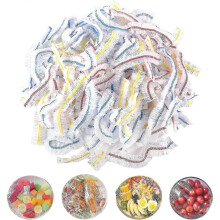 100 Pcs Fresh Keeping Bags Food Covers Plastic Wrap Cover Elasticated Food Covers Cling Film Bag for Fruit Vegetables Food - PR