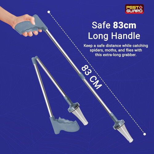 Foldable Spider Catcher 83cm Long Handle Insect & Bug Catcher Tool Humane Spiders Grabber for Home Use Effective Spider Trap Moth Bug Remover 2
