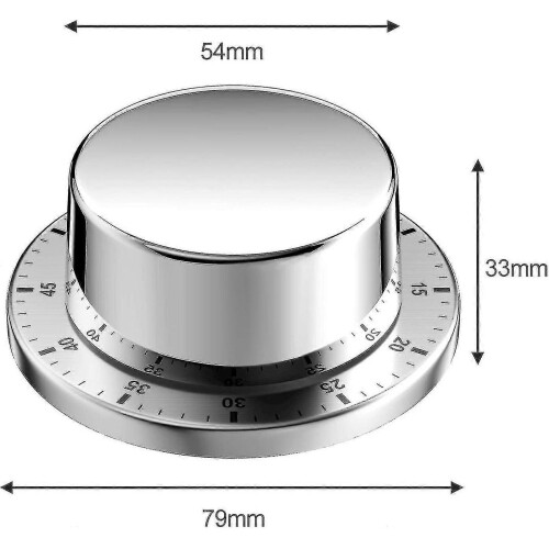 Mechanical Kitchen Timer, Adsorbable Magnetic Timer, Waterproof Stainless Steel Reusable Timer, 60 Minutes Countdown, Suitable for Cooking, Boiled E - 2