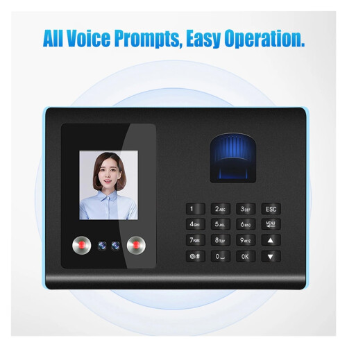 Biometric Attendance Machine with Fast Face Recognition and Triple Authentication for Employees 1