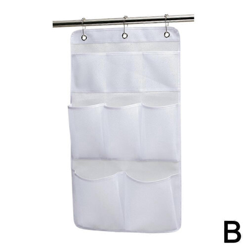 (Style4, White) Mesh Shower Caddy, 8 Pockets Hanging Shower Organizer with Quick Drying Mesh