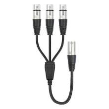 3Pin XLR Male to 3 Female Y Splitter Cable,XLR Splitter 1 Male to 3 Female Audio Cable for Mixer Mi