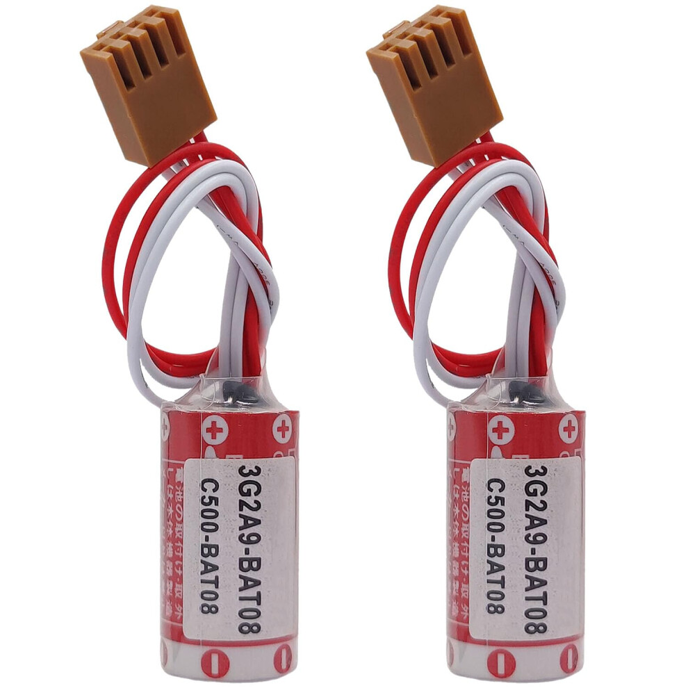 2Pack Er17/33 3.6V 1600Mah Plc Backup Battery For Omron 3G2a9bat08 C500bat08 With 4P Plug 9330225115274