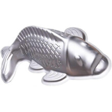Aluminum Alloy Fish Cake Baking Pans Carp Shaped Cake Mold Tin Birthday for Cake Decoration Silver - DD0