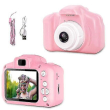 (No TF Card, Pink) Kids Camera Waterproof 1080p Hd Screen Photography Video Camera Outdoor Toy - DD