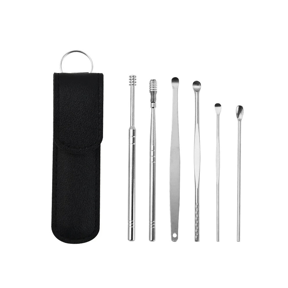 Newbrand 6 Stainless Steel Earpick Wax Remover Piercing Kit Earwax Curette Spoon Care Ear Clean Tools In A Set